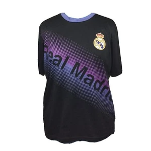 Camiseta Aficionado Real Madrid - Hombre Talla Mediana-Negro con Azul y Púrpura-Delantero Delantero Delantero - Imagen 1 de 6