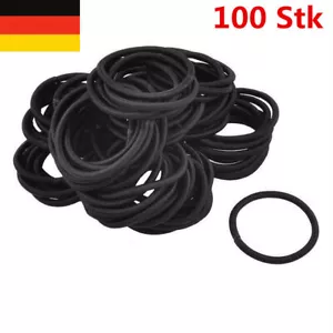 100stk Haargummi Haarband Damen Haar Gummi 100 Stück Schwarz Bunt Zopfgummi Zopf - Picture 1 of 11