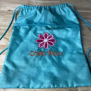 Thirty One Drawstring Bag Cinch Sack Backpack Cheer Mom Embroidered