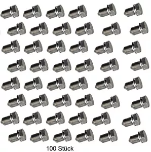 100 x Ölablassschraube M14x1,5 Länge für VW AUDI SEAT SKODA N90813201 N90813202 - Bild 1 von 2