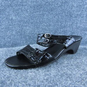 Vaneli Ditto Women Slide Sandal Shoes Black Patent Leather Size 9 Medium - Picture 1 of 9