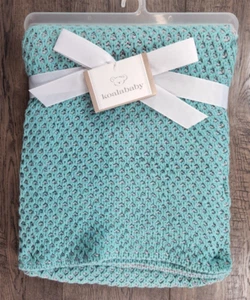 Baby Girl Boy New Koala Baby Teal & Gray Knit Baby Blanket - Picture 1 of 3