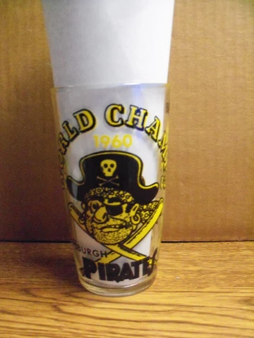Pgh. Pirates, Circa 1960 World Champs Glass, Logo & Box Scores, Clean Cover