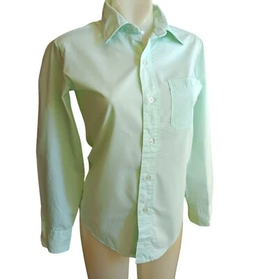 XS Vintage Sherbet Verde Como Nuevo Top JCPenney Manga Larga Camisa Abotonada Años 70 Foto 1 de 4
