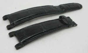 Franck Muller 20mm Black Alligator Strap Double Mystery OEM Genuine Blue Stitch - Picture 1 of 5