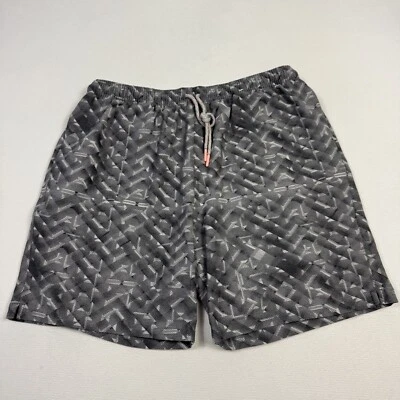 Shorts de treino Chubbies esportes academia geométrico 6” costura interna cinza branco masculino tamanho 30 - Imagem 1 de 4