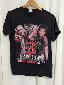 Eminem X Rihanna The Monster Tour 2014 Concert Black Graphic T Shirt Sz S - Picture 1 of 2