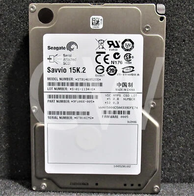 ST9146852SS 9F4066-005 Seagate SAVVIO 15K.2 146GB 15K 6G 16MB 2.5"SAS Hard Drive - Image 1 of 2