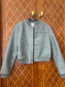 Trendy gray short H&M bomber jacket women, size XS - Picture 1 of 4