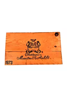 Chateau Mouton Rothschild 1973 Orginal Kistendeckel Holzschild Weindekoration - Picture 1 of 7