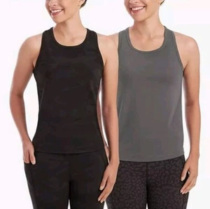 Member's Mark Damen 2er Pack leichte Zen Racerback Tank Tops Camouflage/Grau L - Bild 1 von 11