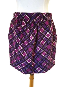 Dolce & Gabbana D&G purple check lined short Tulip Skirt Size 44 UK 12 - Picture 1 of 12