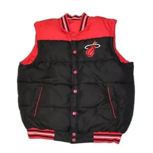 Vtg Reversible Miami Heat Puffer Vest NBA JH Design Size XL NICE - Picture 1 of 10