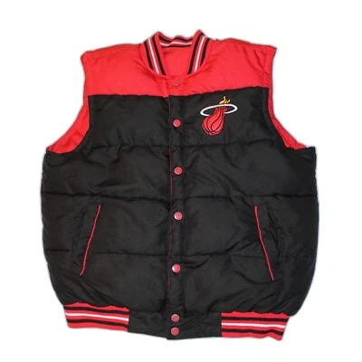 Vtg Reversible Miami Heat Puffer Vest NBA JH Design Size XL NICE - Image 1 of 4