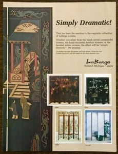 1979 La Barge Screens Holland Michigan PRINT AD Simply Dramatic! - Picture 1 of 1
