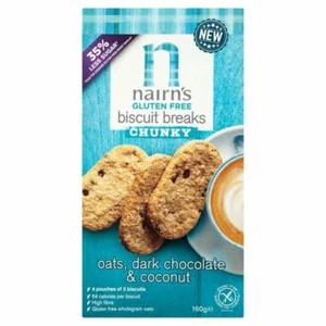 Nairn's Gluten Free Oats, Dark Chocolate & Coconut Breakfast Biscuit Breaks-160g - Picture 1 of 1