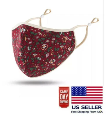 Flowers Face Masks Washable Adjustable Reusable Adult Cloth US Seller Fast Ship - Изображение 1 из 4