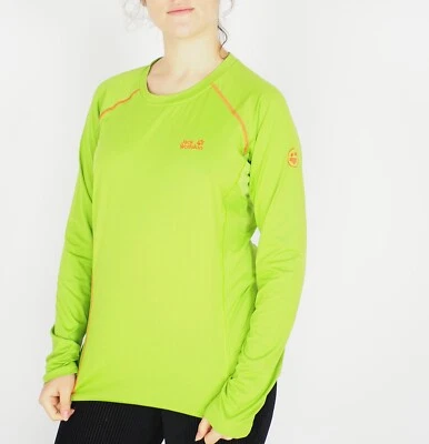 Camisa de manga larga activa verde loro Jack Wolfskin Alpine Trek 1803371 para mujer Foto 1 de 4