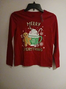 NWT Girls Merry Everything Graphic Tee - Picture 1 of 3