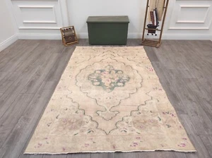 Alfombra turca silenciada, alfombra de lana hecha a mano, alfombra bohemia, alfombra de sala de estar, 4,5 x 7,4 pies - Imagen 1 de 10