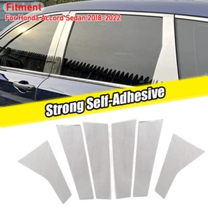 Window Pillar Post Chrome Trim Cover Accessories For Honda Accord 2018 2019 2020 - Picture 1 of 10