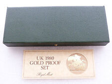 1980 Royal Mint Green Gold Proof Sovereign 4 Coin Set Box & Coa Only No Coins