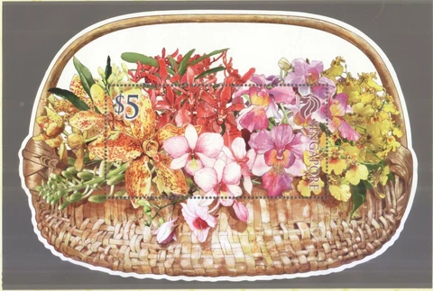 SINGAPORE 2011 WORLD ORCHID CONFERENCE ODD SHAPED COLLECTOR'S SHEET 1 STAMP MINT Cover