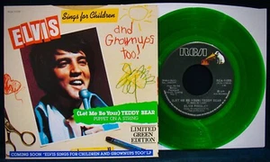 ELVIS PRESLEY~Sings For Children ✦ Green Wax 45 & Picture Sleeve~RCA #11320 - Picture 1 of 2