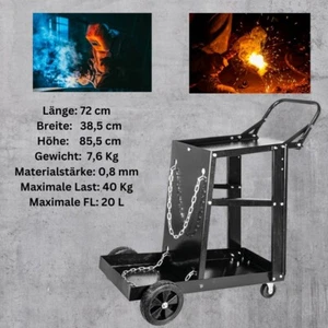 Schweißwagen mit 20l Gasflaschenhalterung und bis 40 kg belastbar ( MAG/WIG ) - Bild 1 von 7
