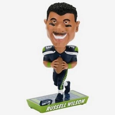 Russell Wilson Seattle Seahawks Caricatura Bobblehead Forever Coleccionables NFL Foto 1 de 3