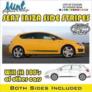 Calcomanías a rayas laterales SEAT IBIZA FR SPORTS Pegatinas Gráficos de carreras GRATIS P&P 003 - Imagen 1 de 4