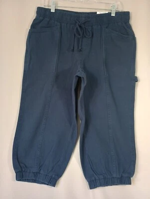 Style Co Jogger NEW Trouser Track Pants Petite Length Industrlal Blue Drawstring - Image 1 of 4