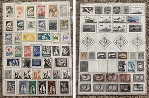 1910's-1955 TURKEY M&U STAMPS LOT ON ALBUM PAGE CRESCENT MOON OVERPRINTS & MORE - Picture 1 of 12