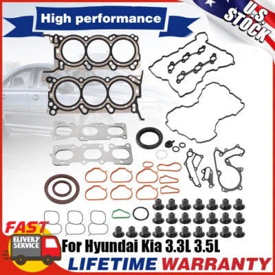 Juego de pernos de junta de culata para Kia Sorento/Sedona+Hyundai Santa Fe 3,3 L V6 2013-2020 Foto 1 de 4