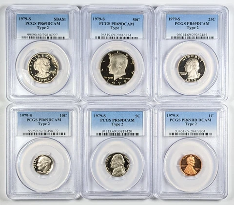 1979 S US Type 2 Proof Set PCGS PR69 DCAM Cover