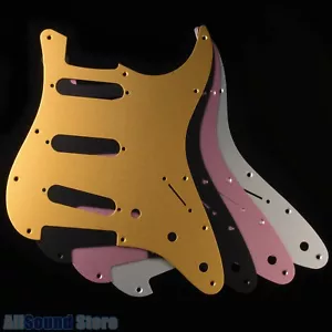 PICKGUARD ALLUMINIO ANODIZZATO SPAZZOLATO per Fender® SSS Stratocaster® Strat® USA MIM - Foto 1 di 6