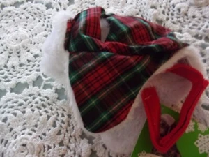 Gorra rojo verde a cuadros TRAPPER gato sombrero (Sm Dog) Navidad talla única Petco - Imagen 1 de 5