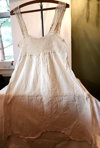 Antique White Cotton Crochet Top I Piece Camisole With Drawers & 4 Button Crotch - Picture 1 of 7