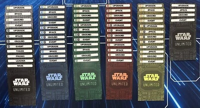 NEW STAR WARS UNLIMITED TCG 64 CUSTOM CARD DIVIDERS. All aspects. - Image 1 of 2