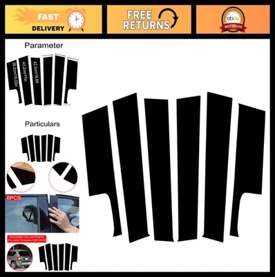 Juego de molduras de poste de pilar negro Jeep Compass 2007-2015 - Moldura de puerta antiarañazos C Foto 1 de 4