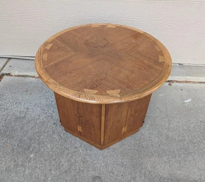 Vintage Lane Acclaim Round Hexagon Dovetailed Table Cabinet Mid Century Modern - Image 1 of 4
