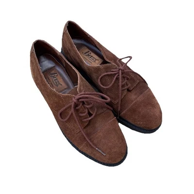 Женские коричневые мокасины из замши и кожи с шнурками размер 5 М - Изображение 1 из 4