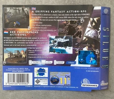 Solo ilustraciones con incrustación trasera Dreamcast plateada. Original genuino - Imagen 1 de 2