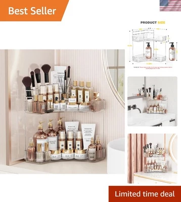 Organizador de esquina de baño de 2 niveles acrílico impermeable ahorro de espacio transparente Foto 1 de 4