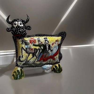 Anatoly Turov Grande Edición Limitada Pintada a Mano Cerámica Vaca Firmada ÚNICA De Colección Foto 1 de 4