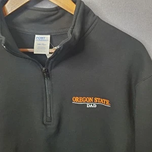 Men's Black Oregon State Beavers Dad OSU Quarter-Zip Size L Sweatshirt NWT - Picture 1 of 8