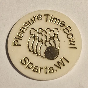 Pleasure Time Bowl Sparta, WI Plastic Good For Token #1892 - Picture 1 of 2