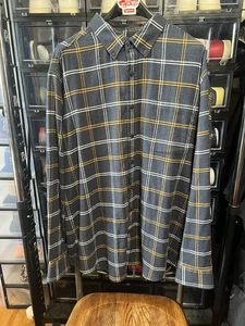 Men's Croft and Barrow Extra Soft Flannel Plaid Button Up Shirt XXL Grayish Blue - Picture 1 of 7