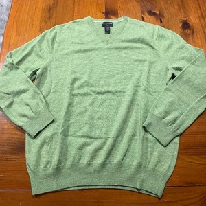 Banana Republic Herren 100% Merinowolle hellgrün V-Ausschnitt Pullover Gr. XL - Bild 1 von 3