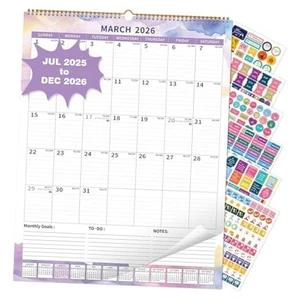 2025 Wall Desk Calendar Large with Spiral Bound, 18 Month Big Large Moire - Picture 1 of 7